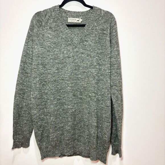 Peruvian Link Alpaca Marled Green Sweater Pullover Women XL V-neck Soft Relaxed - Picture 1 of 10